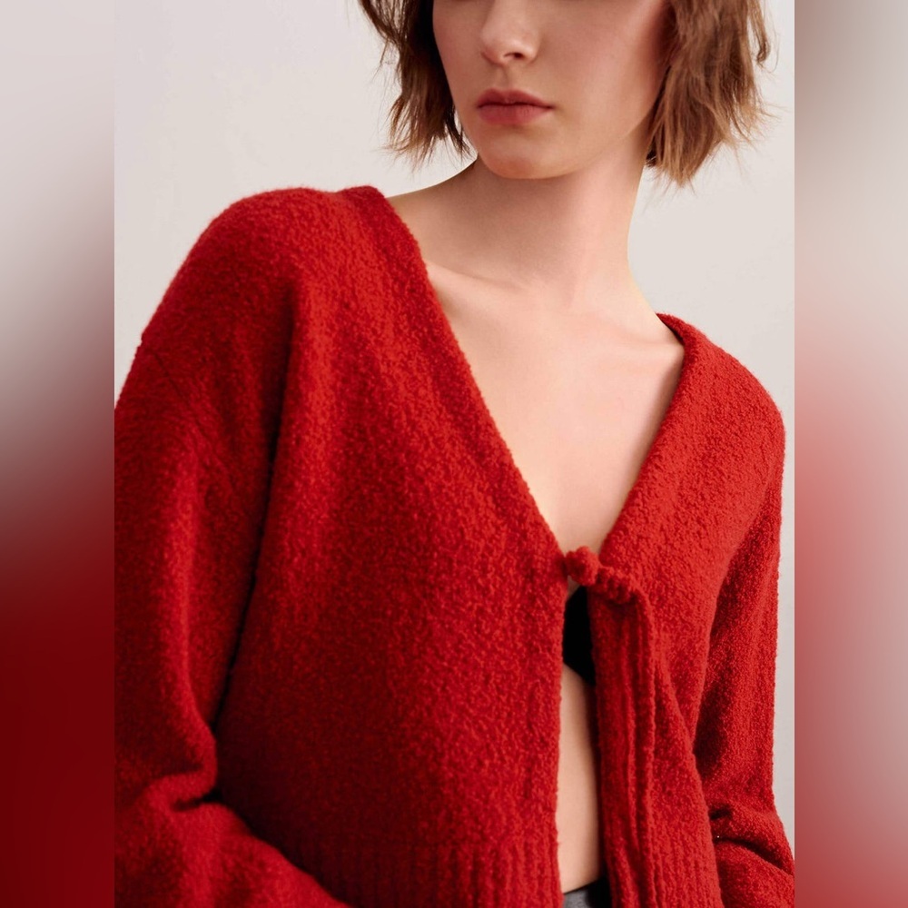 New! Neiwai Red Crimson Knot Cardigan ❤️ Small NWT! - Picture 3 of 10